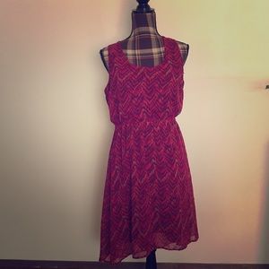 Chevron Striped High-Low Dress